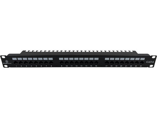 A-LAN Patch Panel für Rack 1U 19" 24 Ports cat6 Schwarz