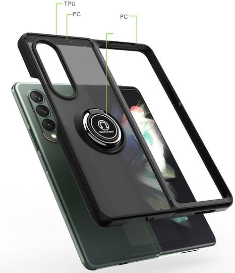 Samsung Galaxy Z Fold3 5g Q Shadow 1 Series Tpu + Pc Holder Phone Case Black