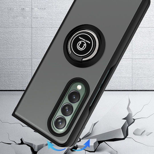 Samsung Galaxy Z Fold3 5g Q Shadow 1 Series Tpu + Pc Holder Phone Case Black