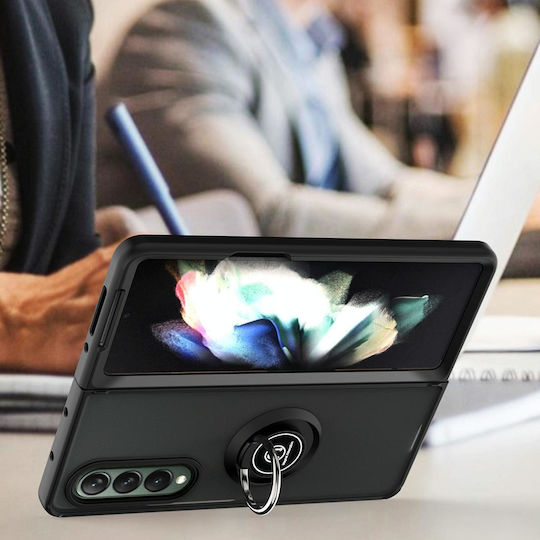 Samsung Galaxy Z Fold3 5g Q Shadow 1 Series Tpu + Pc Holder Phone Case Verde închis