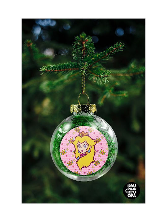 Princess Peach Ornament de Crăciun Bilă Plastic Transparent cu Pulbere de Aur cu Paiete 8buc