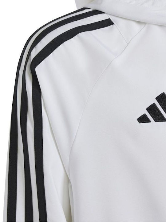 Sportlich Kinderstrickjacke mit Kapuze Weiß Tiro