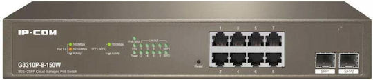 IP-COM G3310P-8-150W Managed L2 PoE+ Switch με 8 Θύρες Gigabit (1Gbps) Ethernet και 2 SFP Θύρες