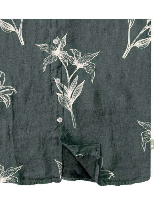 Short-sleeved Cotton Shirt Green