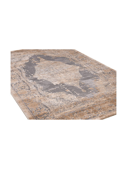 Klonaras Velvet 5420 Rug Round Grey Beige