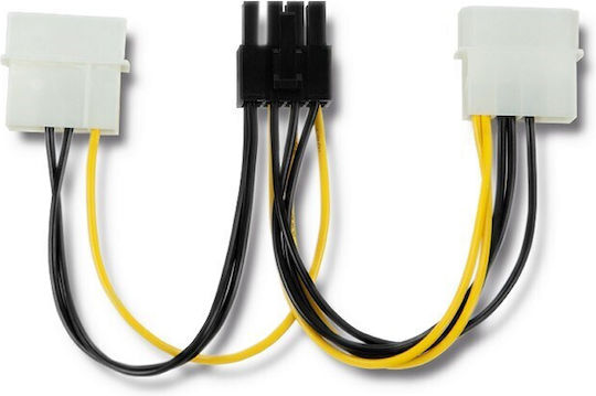 Qoltec 50433 Кабелен адаптер 2x Molex Female Pci-e 8pin 15cm