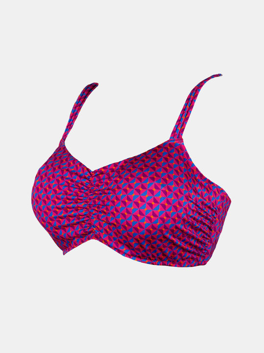 Damen Bikini-Top Rock Club Große Büste Windy Print Bikini Reguläre Passform Lycra Cup E