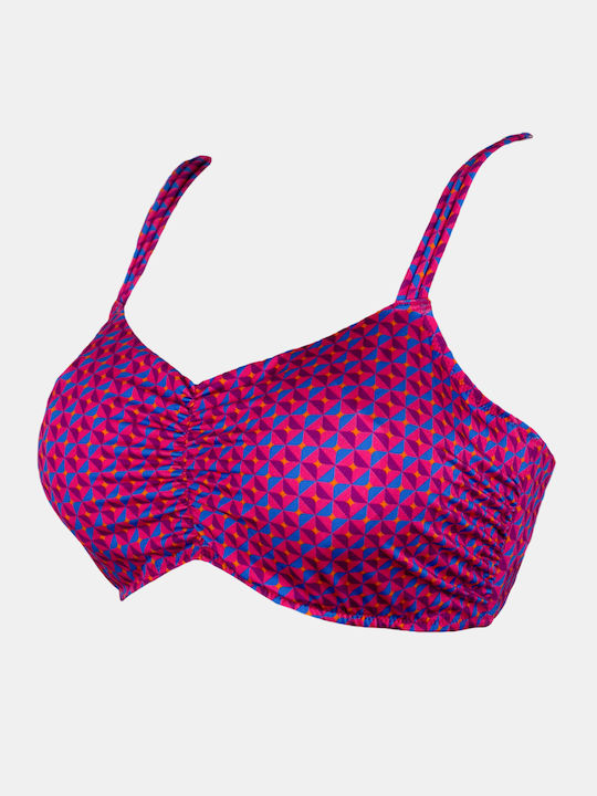 Top de bikini pentru femei Rock Club, bust mare, imprimeu Windy, bikini cu potrivire regulată, cupă Lycra E