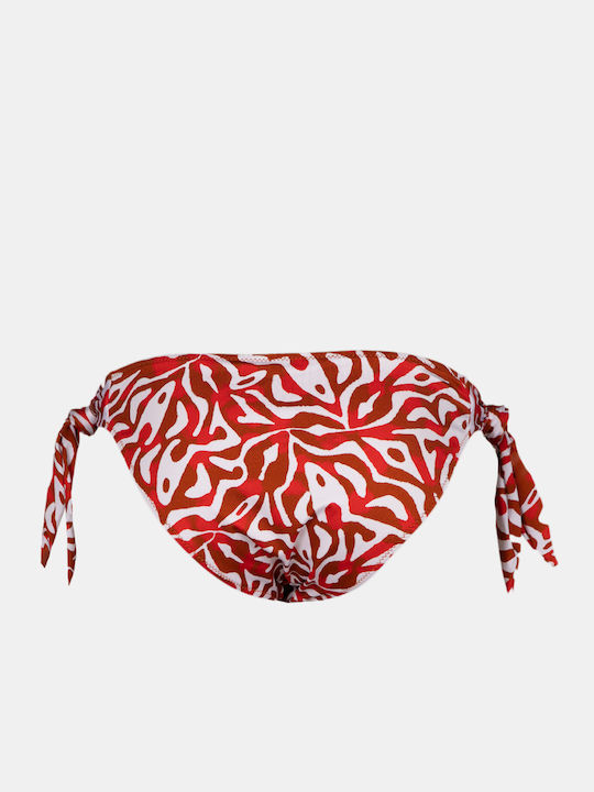 Rock Club Corals Print Bikini Slip with Ties Corals