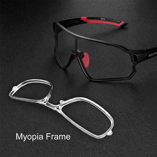 Rockbros Γυαλιά Ποδηλασίας 10135 με Μαύρο Σκελετό και Διάφανους Φακούς
