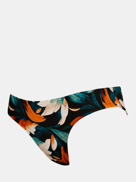 Art Print Bikini Slip Marineblau