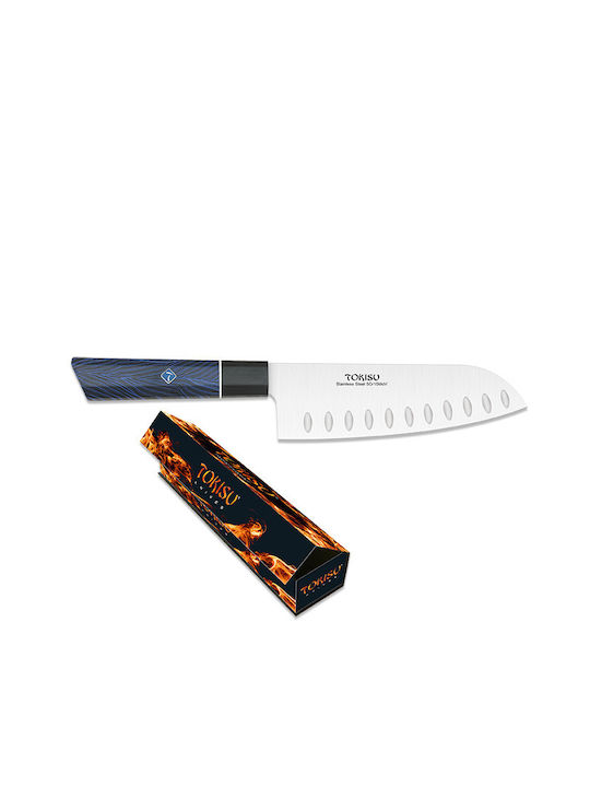 Tokisu Cuțit Santoku din Oțel Damasc 17cm