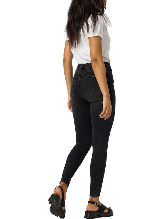 Tiffosi High Waist Women's Jean Trousers in Skinny Fit Black