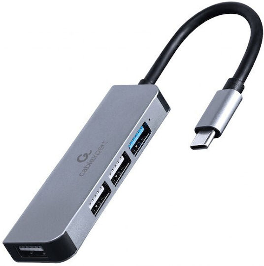 Gembird USB Хъб 4 Порта USB 3.1 с Връзка USB-A Сребрист