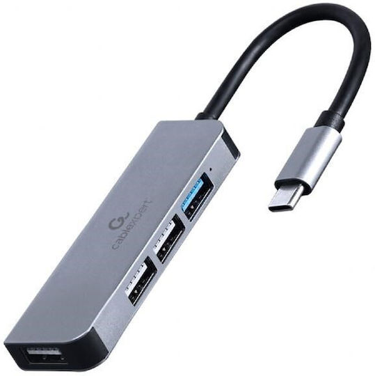 Gembird USB Хъб 4 Порта USB 3.1 с Връзка USB-A Сребрист