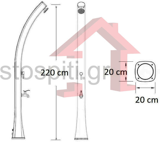 Sphera Outdoor Shower Solar White