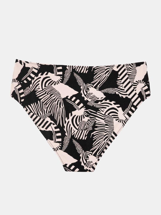 Print Bikini Slip Schwarz