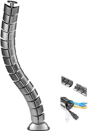 Maclean Mc-768 Cable Cover S Organizer Office Desk Silver 75cm