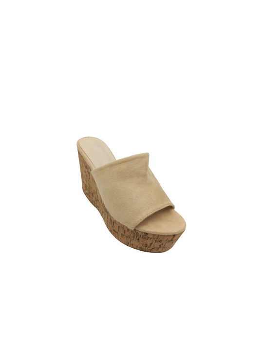 Plato Women's Platform Wedge Sandals Beige