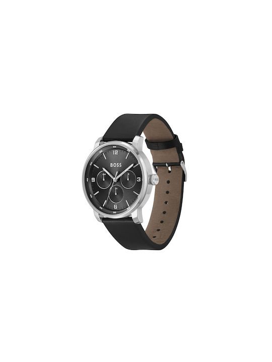 Hugo Boss Uhr Batterie mit Schwarz Lederarmband