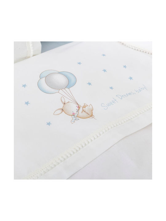 Borea Sweet Dreams Baby Sheets Set Crib Cotton White-Silver 120x160cm