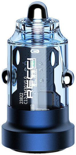 Recci Зарядно за кола 33W с един Порт: 1xUSB Син Цвят