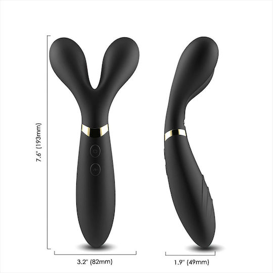 Double Vibrator Massager Stimulator 9 Modes 19cm