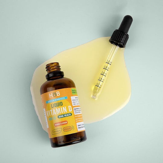 Holland & Barrett Vitamin D Βιταμίνη για Ενίσχυση του Ανοσοποιητικού & την Υγεία των Οστών 400iu Πορτοκάλι 60ml
