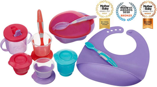 Vital Baby Комплект за Хранене от Пластмаса Лилав 4бр за 4+ месеци