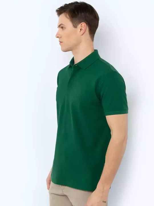 The Bostonians Bluza Bărbătească cu Mânecă Scurtă Polo Green