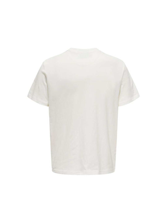 Only & Sons T-shirt Bărbătesc cu Mânecă Scurtă Cloud Dancer (white)