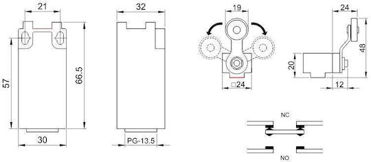 Tracon Electric Διακόπτης Ράγας 250V