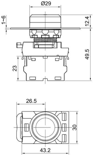 Tracon Electric Buton de comutare 230V 6A