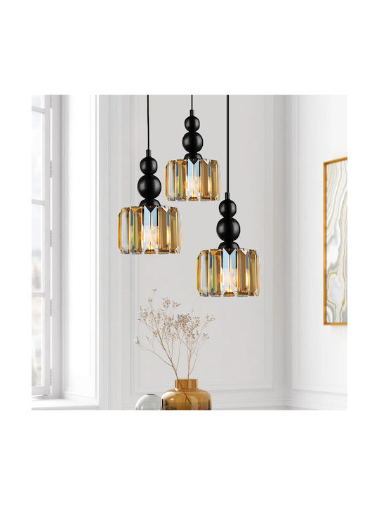 Megapap Pendant Light Black with Socket E27 40x40x95cm