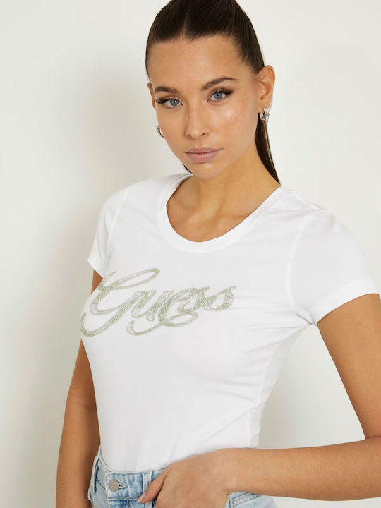 Guess Feminin Tricou White