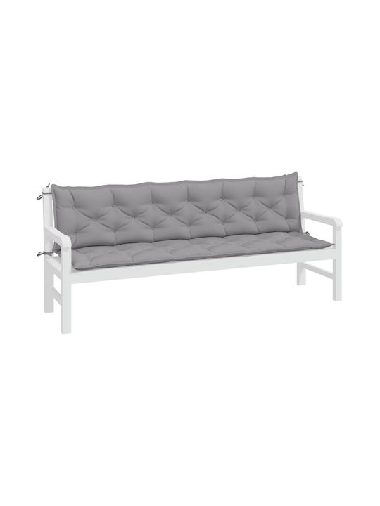 vidaXL Waterproof Garden Bench Cushion Grey 2pcs 50x200cm.