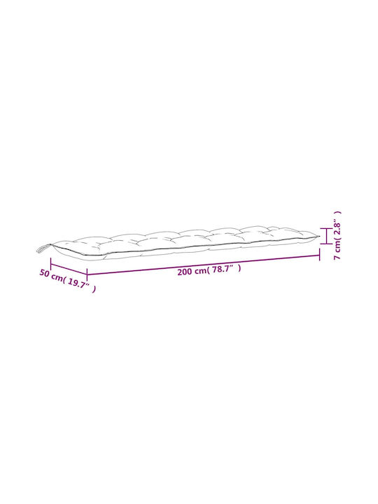 vidaXL Waterproof Bench Cushion for Garden Cream 50x200cm
