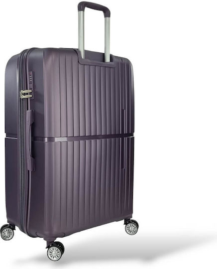 Forecast Large Travel Suitcase Hard Purple with 4 Wheels Height 75cm