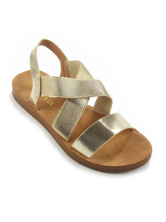 Fshoes Women's Flat Sandals in Gold Color