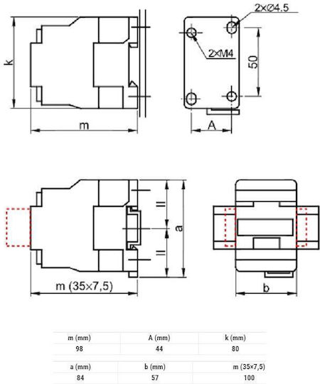Tracon Electric Διακόπτης Ράγας 230V 32A