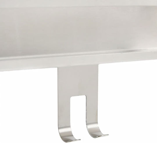 vidaXL An der Wand montiert Badezimmerregal Metallisch 24x6.5x10cm Silber