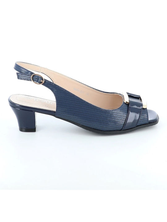 B-Soft Anatomic Leather Women's Sandals Navy Blue