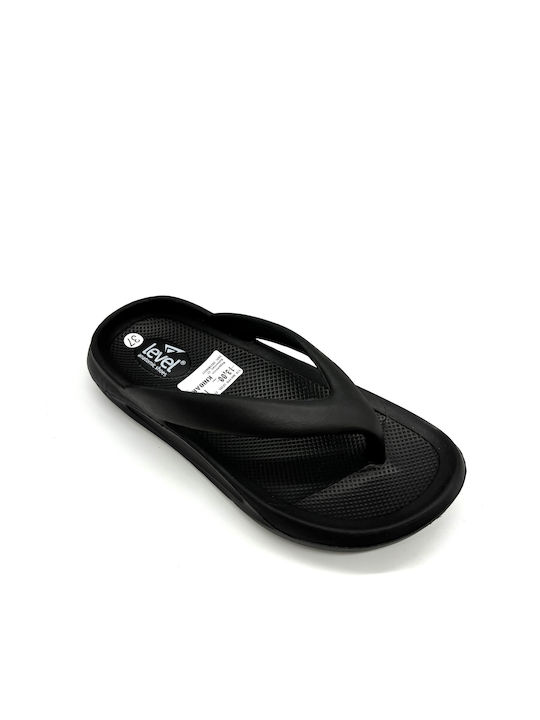 Level Anatomic Frauen Flip Flops in Schwarz Farbe