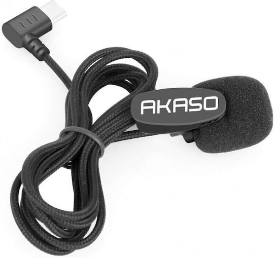 Akaso Brave 7 Mic Condenser (Small Diaphragm) Microphone Πέτου, Clip On for Camera