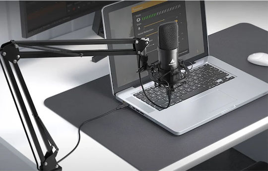 Maono A04e Комплект Кондензаторен Микрофон с USB Type-C Шоково монтиран за Студио в Черен Цвят
