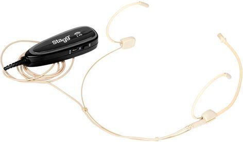 Stagg SUW 12H-BE Set Drahtlos Kondensator (Kleine Membran) Mikrofon Kopf für Gesang in Beige Farbe