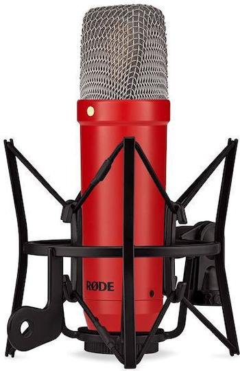 Rode Nt-1 Signature Series Condenser Microphone XLR Shock Mounted for Vocals in Red Color