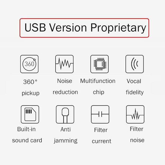 KTV Μικρόφωνο USB Gooseneck σε Λευκό Χρώμα