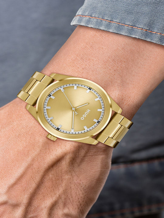 Boss Men's Watch 42mm Battery with Gold Metal Bracelet