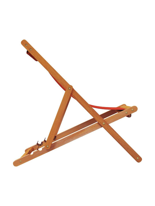 Σεζλόνγκ Ξύλινη με Κόκκινο Ύφασμα 2τμχ 60x112x81cm
